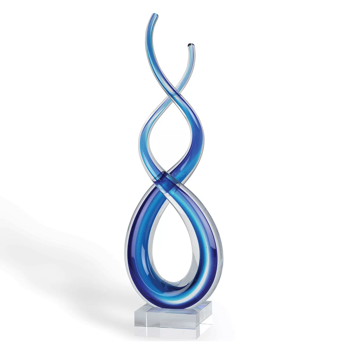 Badash Crystal Touch Of The Blues Art Glass Sculpture