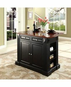 Crosley Ventry Drop Leaf Breakfast Bar Top Kitchen Island