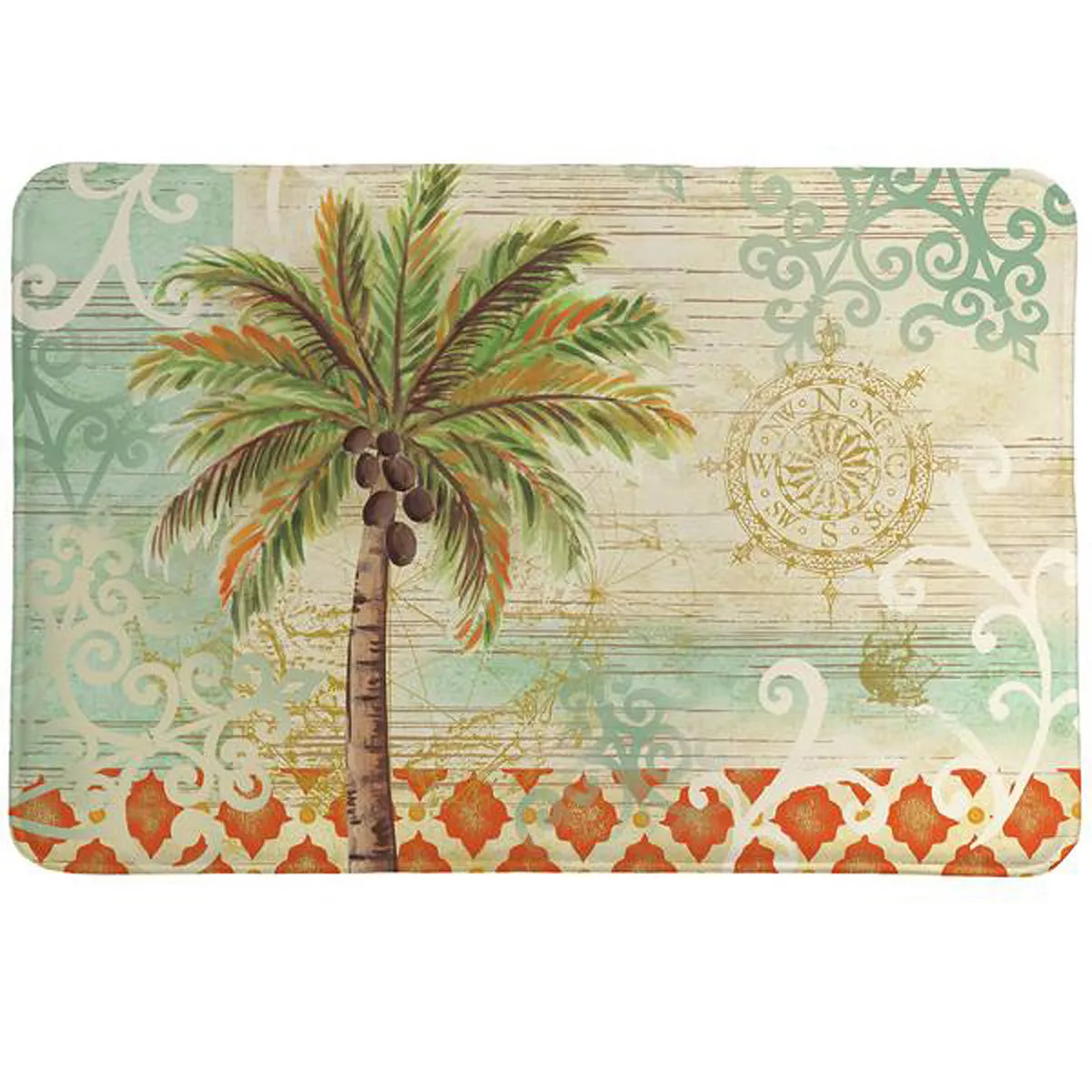 Laural Home Spice Palm Memory Foam Rug