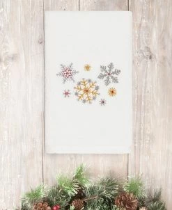 Linum Home Christmas Snowfall 100% Turkish Cotton Hand Towels