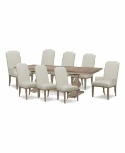 Furniture Rachael Ray Monteverdi 2 9-Pc. Dining Set (Table, 6 Upholstered Side Chairs & 2 Upholstered Arm Chairs)