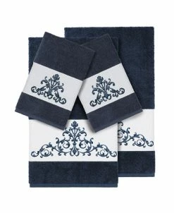 Linum Home Turkish Cotton Scarlet 4-Pc. Embellished Towel Set