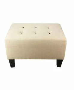 MJL Furniture Designs Ax Button Tufted Upholstered Squared Ottoman