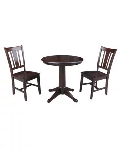 International Concepts 30 Round Top Pedestal Table- With 2 San Remo Chairs