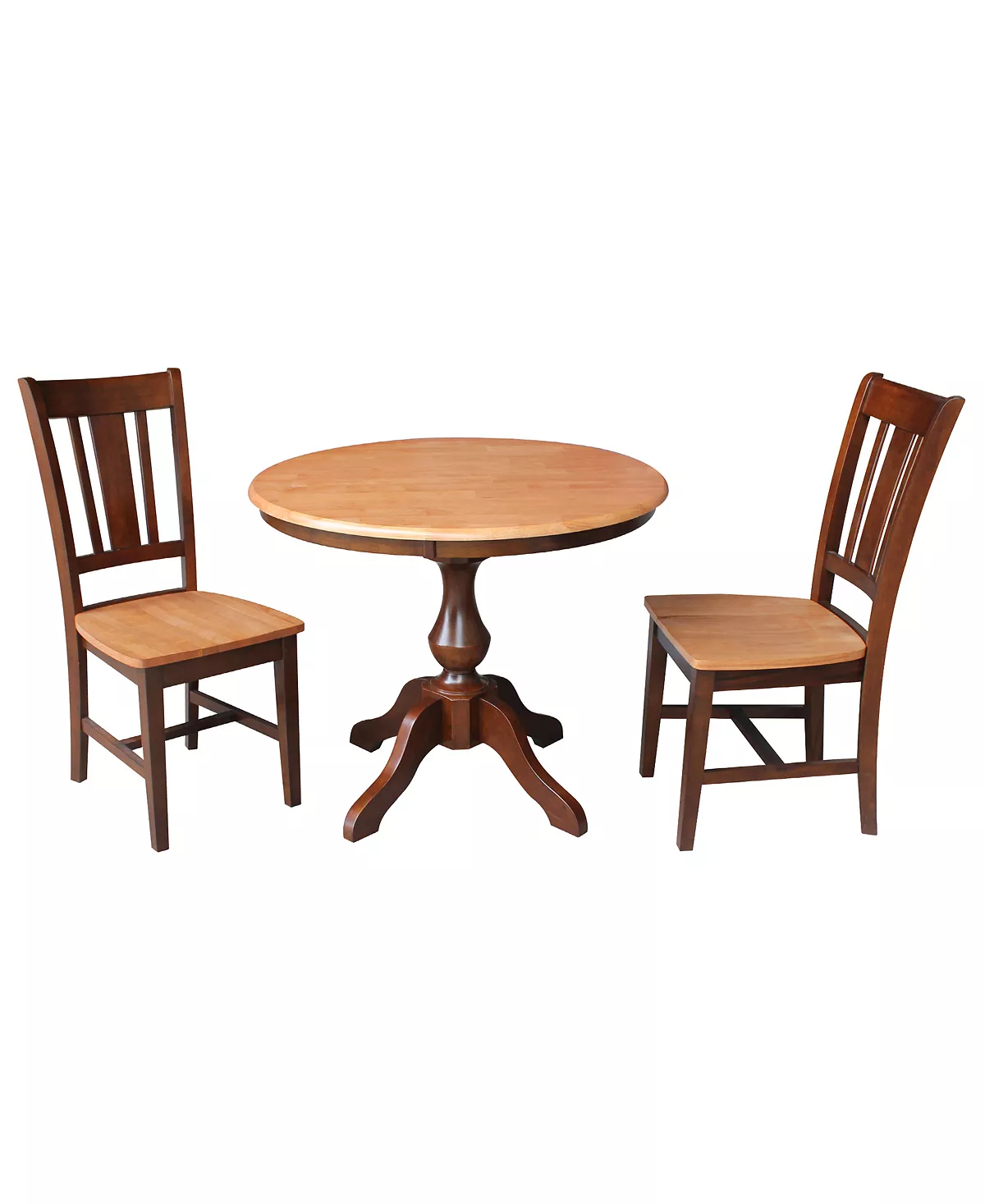 International Concepts 36 Round Top Pedestal Table - With 2 Chairs