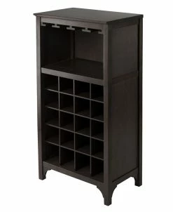 Winsome Ancona Modular Wine Cabinet With Glass Rack And 20-Bottle