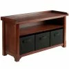 Winsome Verona Storage Bench With 3 Foldable Baskets