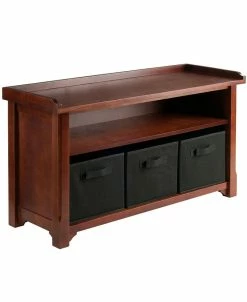Winsome Verona Storage Bench With 3 Foldable Baskets