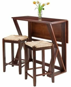 Winsome Harrington 3-Piece Drop Leaf High Table