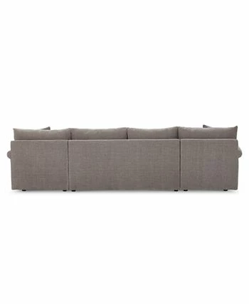 Furniture Wedport 3-Pc. Fabric Sectional With Chaise, Created For Macy's - Image 6