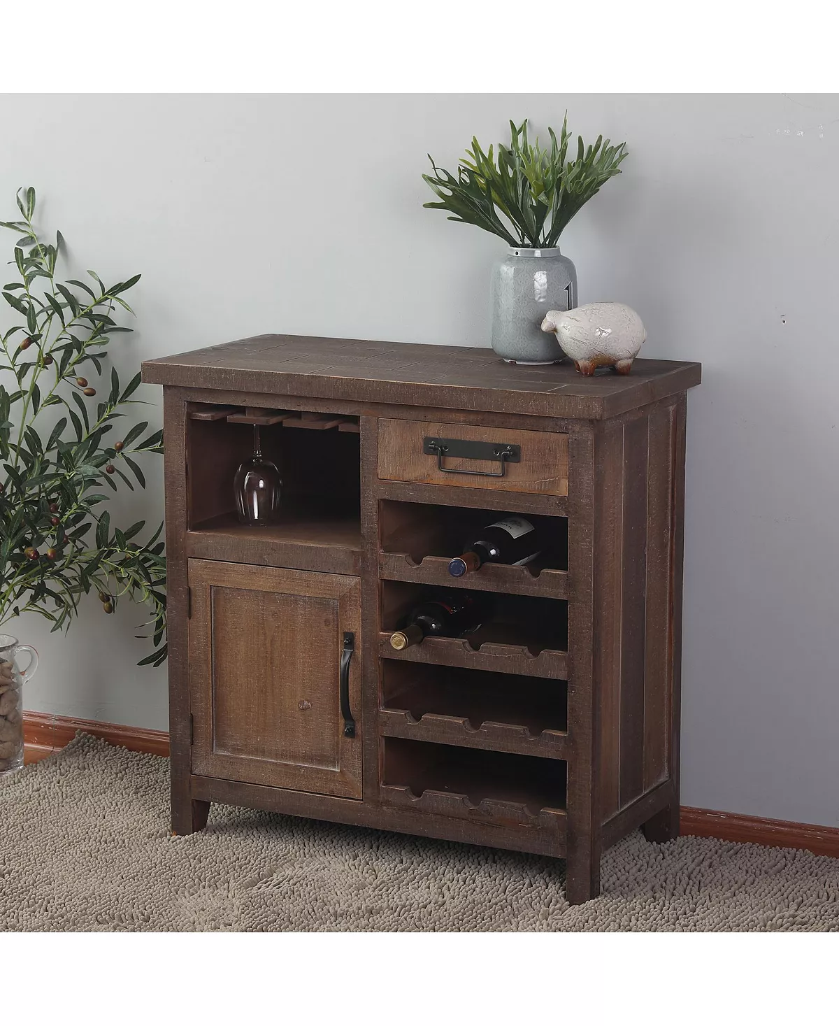 Luxen Home Wine Station Wood Console Cabinet - Image 9