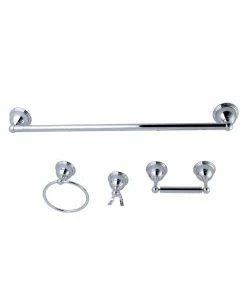 Kingston Brass Restoration 4-Pc. Towel Bar Bathroom Hardware Set In Polished Chrome