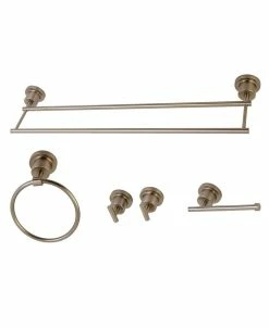 Kingston Brass Concord Dual-Towel Bar 5-Pc. Bathroom Accessory Set In Brushed Nickel