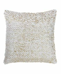 Saro Lifestyle Foil Printed Pom Pom Decorative Pillow, 18 X 18