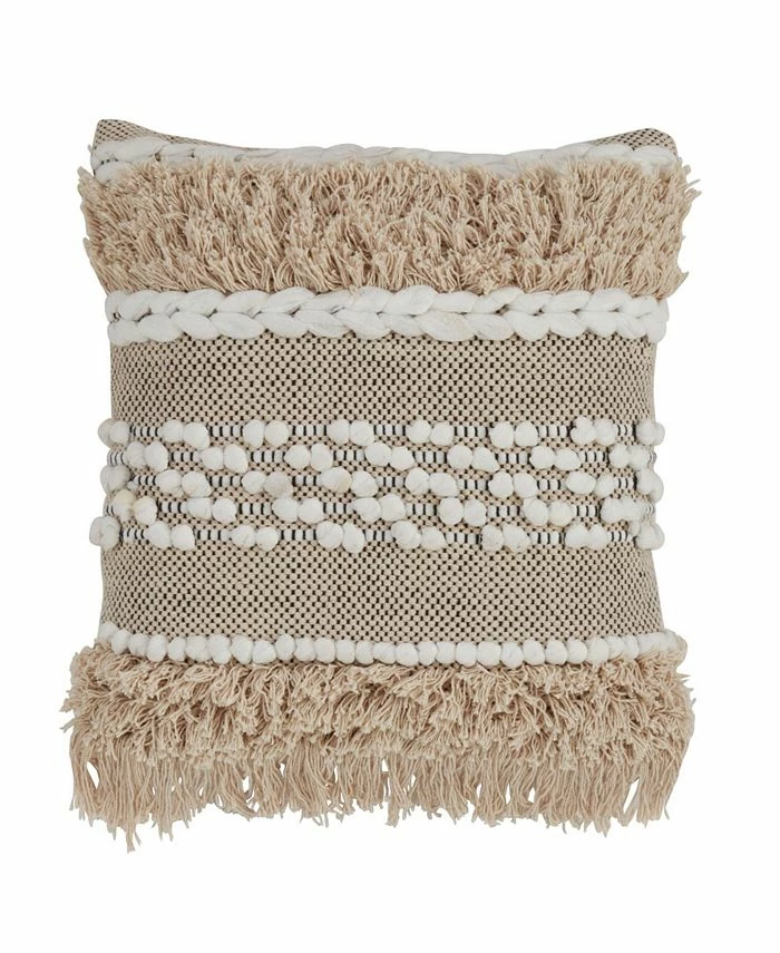 Saro Lifestyle Moroccan Design Cotton Throw Pillow, 18 X 18