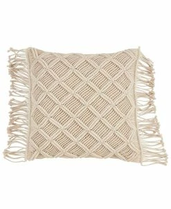 Saro Lifestyle Macrame Decorative Pillow, 18 X 18
