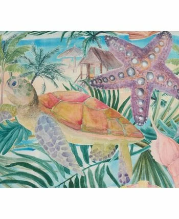 Saro Lifestyle Tropical Turtle Printed Decorative Pillow, 18 X 18 - Image 3