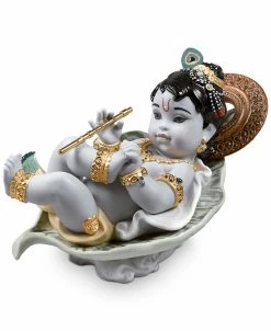 Lladró Krishna On Leaf Figurine