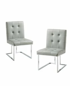 Inspired Home Vanderbilt Upholstered Dining Chair With Metal Frame Set Of 2
