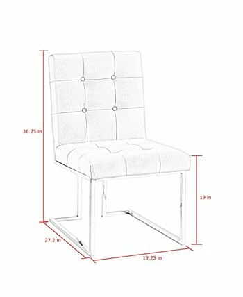 Inspired Home Vanderbilt Upholstered Dining Chair With Metal Frame Set Of 2 - Image 8