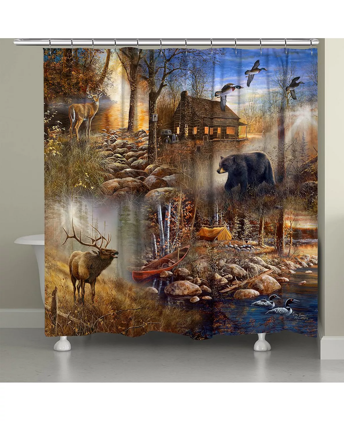 Laural Home Forest Collage Shower Curtain - Image 2
