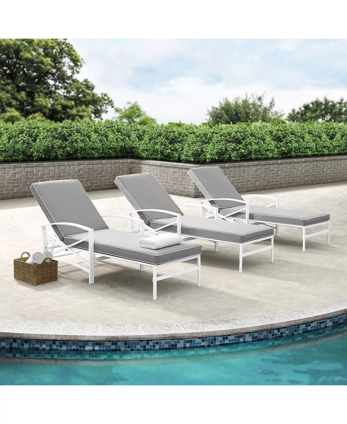 Crosley Kaplan Chaise Lounge Chair With Cushion - Image 5