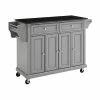 Crosley Solid Black Granite Top Kitchen Cart, Island