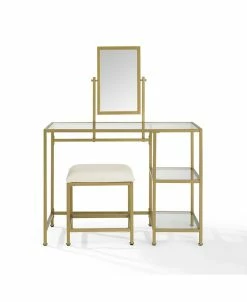 Crosley Aimee 3 Piece Vanity, Mirror And Stool Set