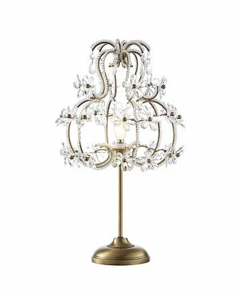 JONATHAN Y Clara 20.5 Crystal Flower Beaded Girandole, Acrylic Led Table Lamp - Image 2