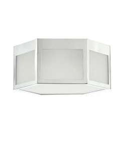 JONATHAN Y Minimo 13 Hexagon, Frosted Glass Led Flush Mount