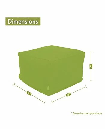 Majestic Home Goods Vertical Stripe Ottoman Square Pouf 27 X 17 - Image 3