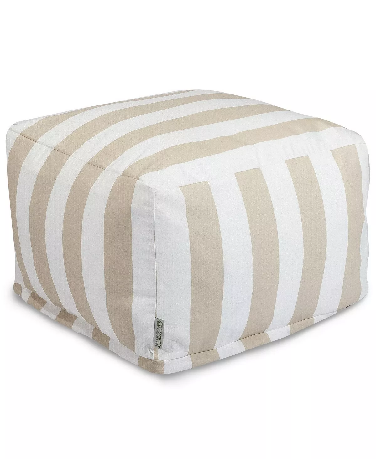 Majestic Home Goods Vertical Stripe Ottoman Square Pouf 27 X 17 - Image 9