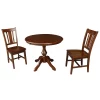 International Concepts 36 Round Extension Dining Table With 2 RTA Chairs
