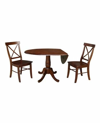 International Concepts 42 Round Top Pedestal Table With 2 Chairs - Image 2