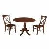 International Concepts 42 Round Top Pedestal Table With 2 Chairs