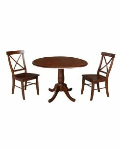 International Concepts 42 Round Top Pedestal Table With 2 Chairs