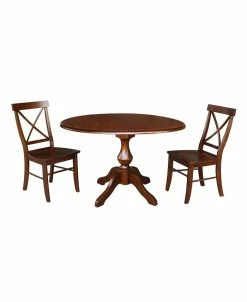 International Concepts 42 Round Top Pedestal Table With 2 Chairs