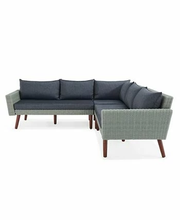 Alaterre Furniture Bany All-Weather Wicker Outdoor Corner Sectional Sofa - Image 2