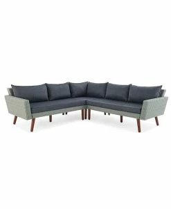 Alaterre Furniture Bany All-Weather Wicker Outdoor Corner Sectional Sofa