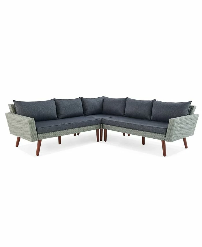 Alaterre Furniture Bany All-Weather Wicker Outdoor Corner Sectional Sofa