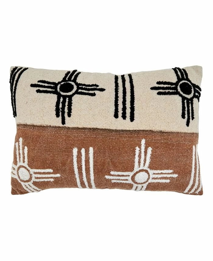 Saro Lifestyle Two Tone Embroidered Decorative Pillow, 16 X 24