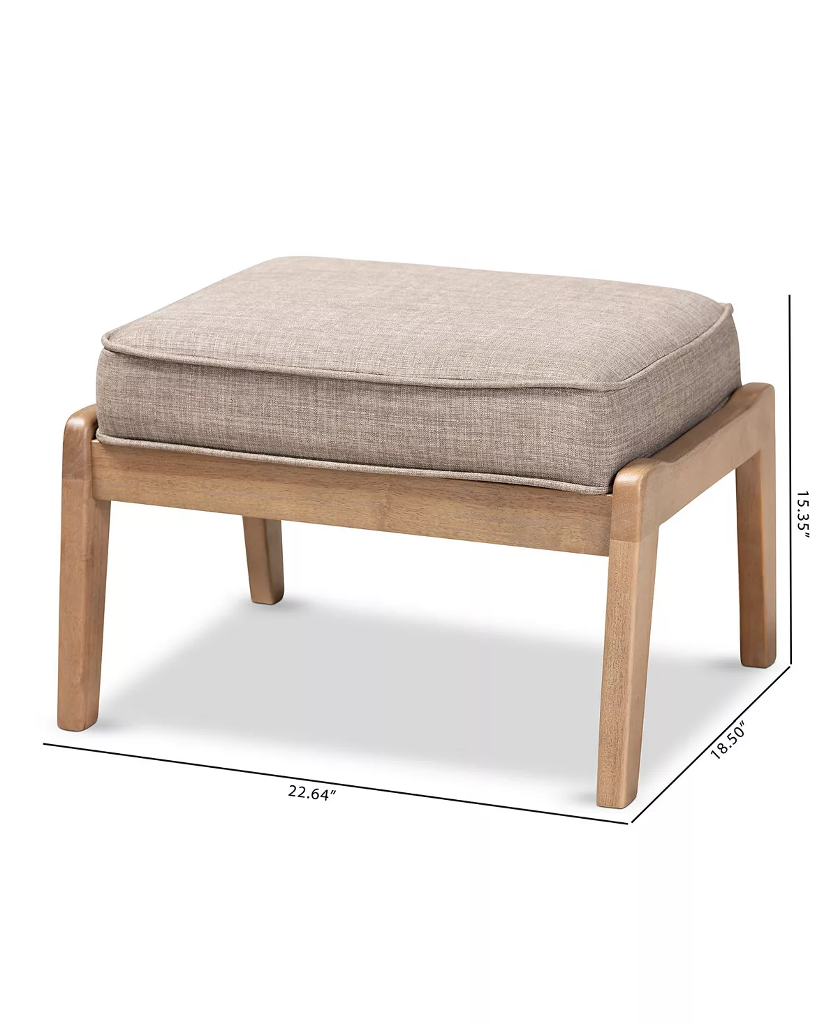 Furniture Sigrid Mid-Century Modern Upholstered Ottoman - Image 7