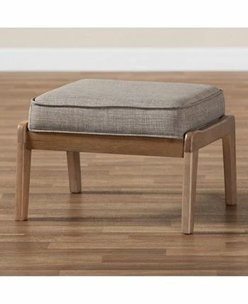 Furniture Sigrid Mid-Century Modern Upholstered Ottoman - Image 5