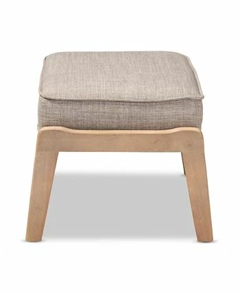 Furniture Sigrid Mid-Century Modern Upholstered Ottoman - Image 2