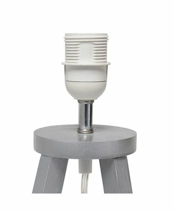 Simple Designs Interlocked Triangular Wood Table Lamp With Fabric Shade - Image 3