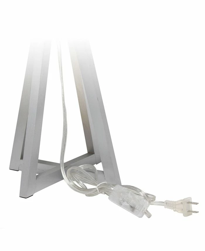 Simple Designs Interlocked Triangular Wood Table Lamp With Fabric Shade - Image 4