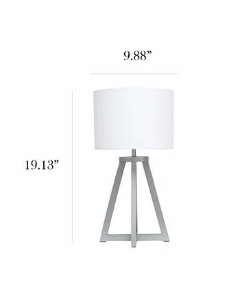 Simple Designs Interlocked Triangular Wood Table Lamp With Fabric Shade - Image 7