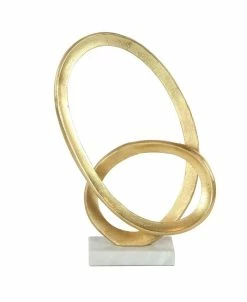 CosmoLiving By Cosmopolitan Gold Aluminum Sculpture, Geometric 17 X 12 X 4