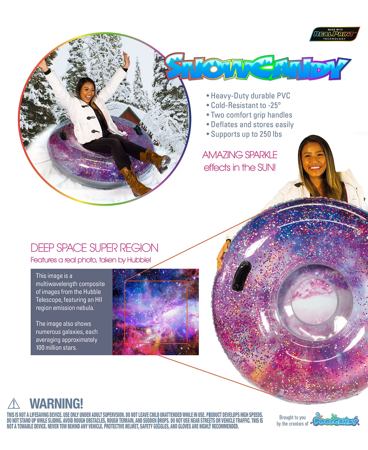 PoolCandy SnowCandy Glitter Galaxy Deep Space Jumbo Snow Tube - Image 5