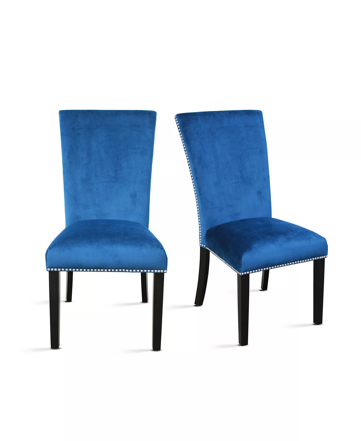 Furniture Camila 54 Square Dining Table And Blue Velvet Dining Chair 5-Piece Set - Image 4